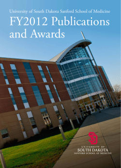 FY2012 Publications and Awards University of South Dakota Sanford School of Medicine