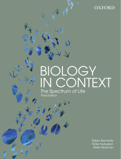BIOLOGY IN CONTEXT  The Spectrum of Life