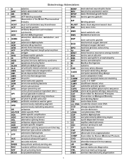 Biotechnology Abbreviations