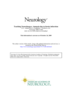 : Amnesia due to fornix infarction Teaching Neuro Images