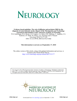 Evidence-based guideline: The role of diffusion and perfusion MRI for... diagnosis of acute ischemic stroke: Report of the Therapeutics and...