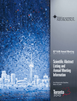 Scientific Abstract Listing and Annual Meeting Information