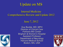 Update on MS  Internal Medicine Comprehensive Review and Update 2012