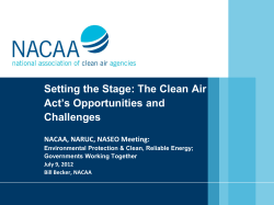 Setting the Stage: The Clean Air Act’s Opportunities and  Challenges