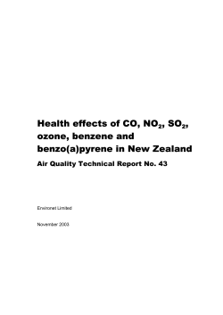 Health effects of CO, NO , SO , ozone, benzene and