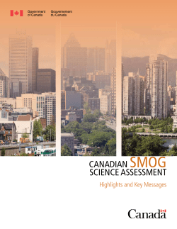 SMOG CANADIAN SCIENCE ASSESSMENT Highlights and Key Messages