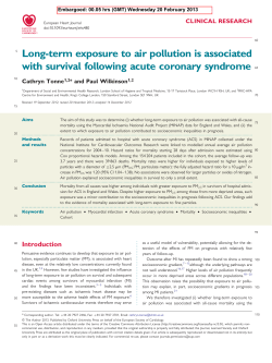 Long-term exposure to air pollution is associated CLINICAL RESEARCH Cathryn Tonne