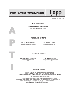 A P ijopp Indian Journal of Pharmacy Practice
