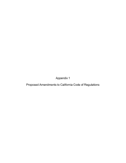 Appendix 1 Proposed Amendments to California Code of Regulations