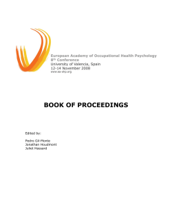 BOOK OF PROCEEDINGS  Edited by: Pedro Gil-Monte
