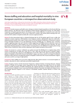 Articles Nurse staffing and education and hospital mortality in nine