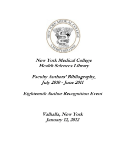 New York Medical College Health Sciences Library  Faculty Authors’ Bibliography,