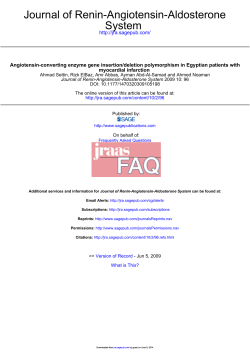 Journal of Renin-Angiotensin-Aldosterone System