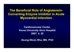 The Beneficial Role of Angiotensin- Converting Enzyme Inhibitor in Acute Myocardial Infarction