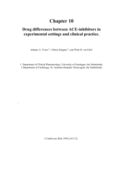 Chapter 10 Drug differences between ACE-inhibitors in experimental settings and clinical practice.