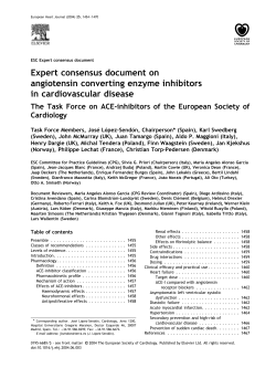Expert consensus document on angiotensin converting enzyme inhibitors in cardiovascular disease