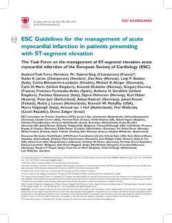 ESC Guidelines for the management of acute with ST-segment elevation
