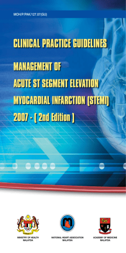 CLINICAL PRACTICE GUIDELINES MANAGEMENT OF ACUTE ST SEGMENT ELEVATION MYOCARDIAL INFARCTION (STEMI)