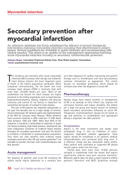 Secondary prevention after myocardial infarction