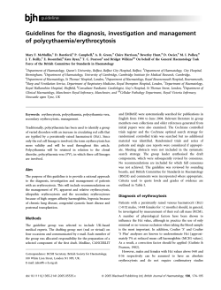 Guidelines for the diagnosis, investigation and management of polycythaemia/erythrocytosis
