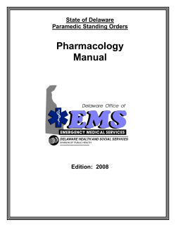 Pharmacology Manual  State of Delaware