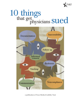 sued 10 things that get physicians