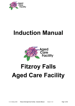 Induction Manual  Fitzroy Falls Aged Care Facility