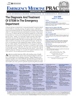 The Diagnosis And Treatment Of STEMI In The Emergency Department June 2009