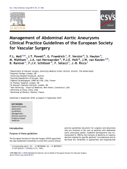Management of Abdominal Aortic Aneurysms for Vascular Surgery