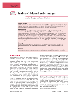 Genetics of abdominal aortic aneurysm  C O