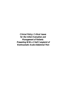 Clinical Policy: Critical Issues for the Initial Evaluation and Management of Patients