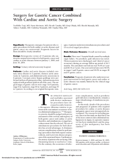 Surgery for Gastric Cancer Combined With Cardiac and Aortic Surgery