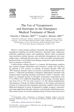 The Use of Vasopressors and Inotropes in the Emergency MD