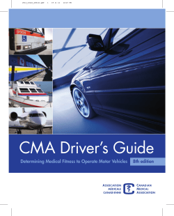 CMA Driver’s Guide Determining Medical Fitness to Operate Motor Vehicles  8th edition