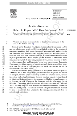 Aortic disasters ARTICLE IN PRESS