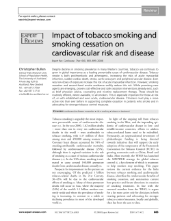 Impact of tobacco smoking and smoking cessation on cardiovascular risk and disease Review