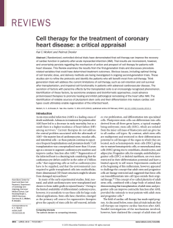 Cell therapy for the treatment of coronary