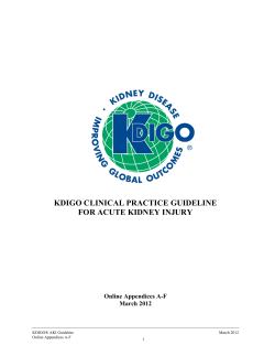 KDIGO CLINICAL PRACTICE GUIDELINE FOR ACUTE KIDNEY INJURY Online Appendices A-F March 2012