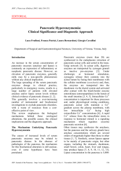 Pancreatic Hyperenzymemia: Clinical Significance and Diagnostic Approach EDITORIAL