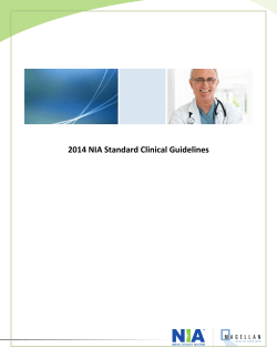 2014 NIA Standard Clinical Guidelines