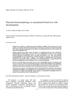 Placental histomorphology in unexplained foetal loss with thrombophilia