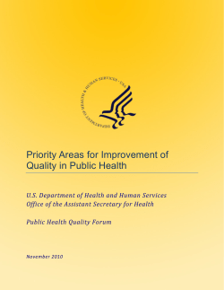 Priority Areas for Improvement of Quality in Public Health