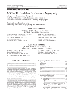 ACC/AHA Guidelines for Coronary Angiography