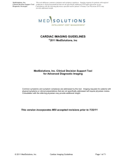 CARDIAC IMAGING GUIDELINES