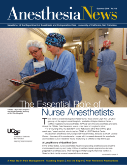 Anesthesia News