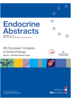 Endocrine Abstracts 9th European Congress of Endocrinology