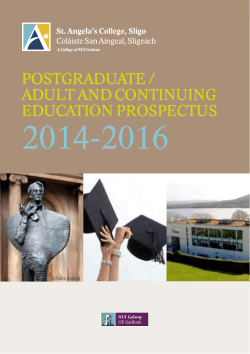 2014-2016 POSTGRADUATE / ADULT AND CONTINUING EDUCATION PROSPECTUS