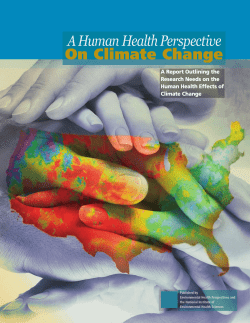 On Climate Change A Human Health Perspective A Report Outlining the