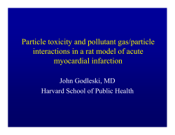 Particle toxicity and pollutant gas/particle myocardial infarction