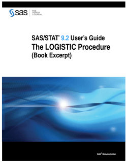 The LOGISTIC Procedure SAS/STAT User’s Guide (Book Excerpt)